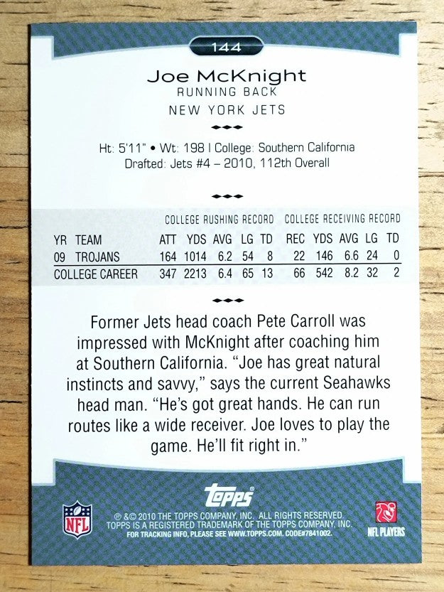 2010 Topps Platinum #144 Joe McKnight RC