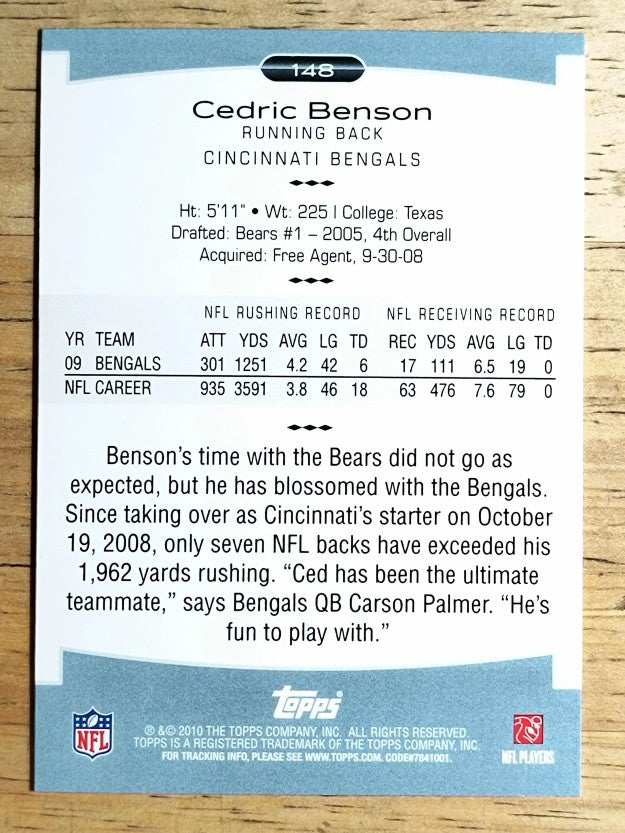 2010 Topps Platinum #148 Cedric Benson