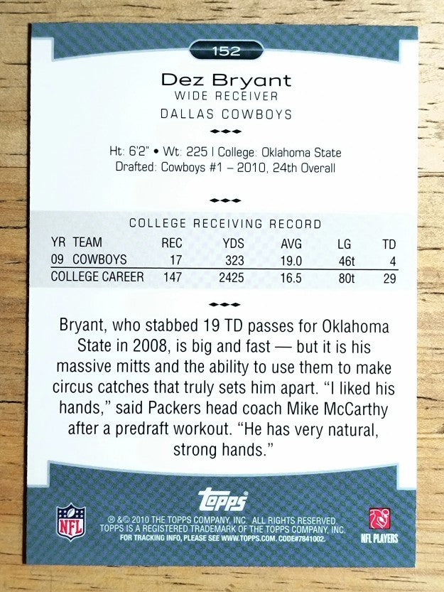 2010 Topps Platinum #152 Dez Bryant RC