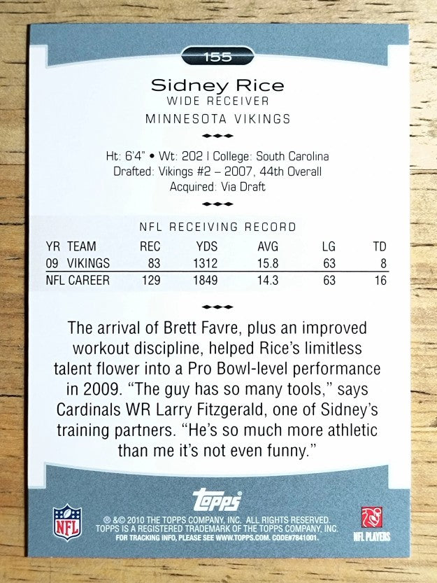 2010 Topps Platinum #155 Sidney Rice
