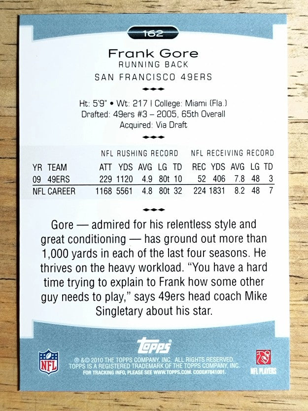 2010 Topps Platinum #162 Frank Gore