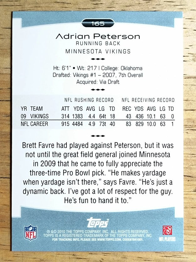 2010 Topps Platinum #165 Adrian Peterson