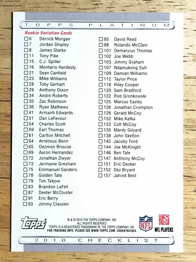 2010 Topps Platinum Checklists #3 Inserts