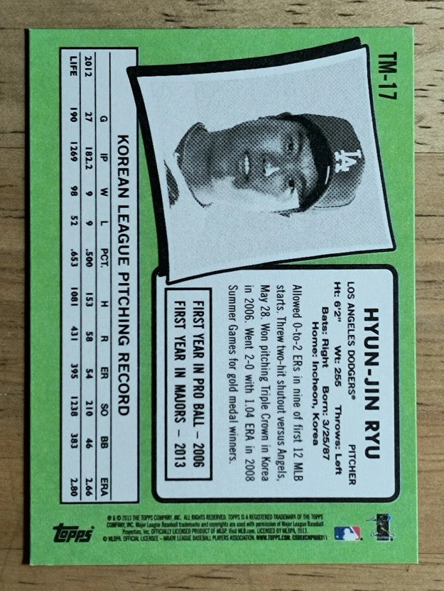 2013 Topps Update '71 Topps Minis #TM17 Hyun-Jin Ryu (NM)