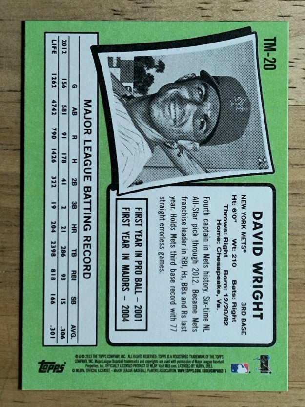 2013 Topps Update '71 Topps Minis #TM20 David Wright
