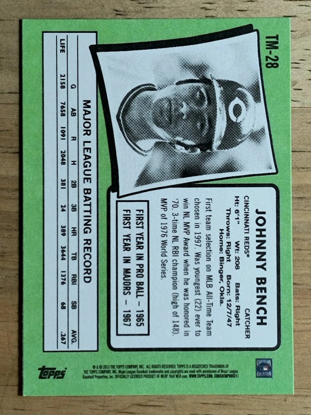 2013 Topps Update '71 Topps Minis #TM28 Johnny Bench