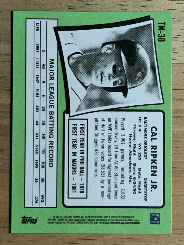 2013 Topps Update '71 Topps Minis #TM30 Cal Ripken Jr.