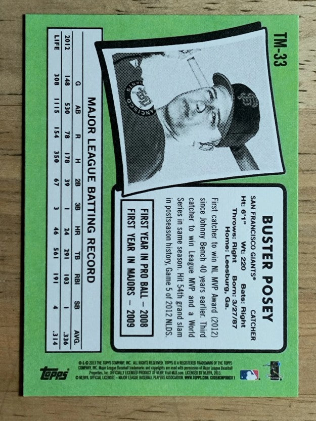2013 Topps Update '71 Topps Minis #TM33 Buster Posey
