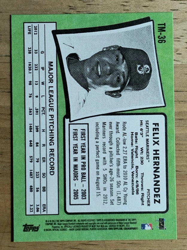 2013 Topps Update '71 Topps Minis #TM36 Felix Hernandez