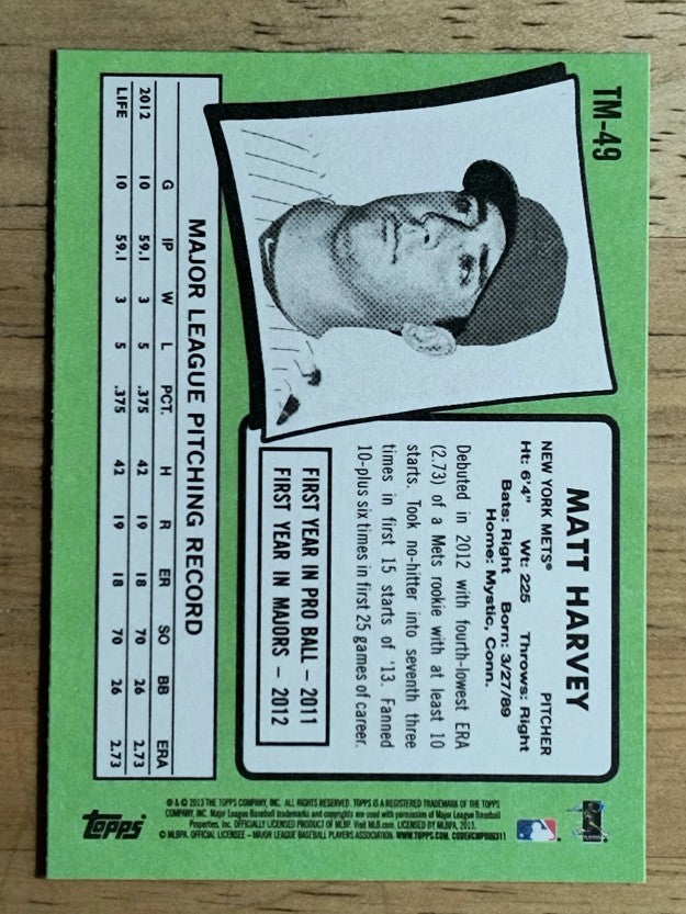 2013 Topps Update '71 Topps Minis #TM49 Matt Harvey