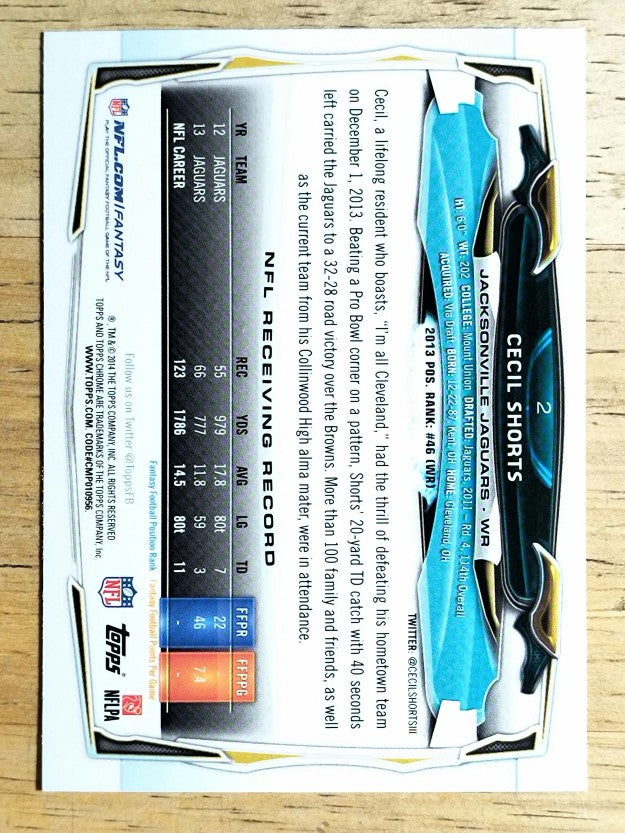 2014 Topps Chrome #2 Cecil Shorts