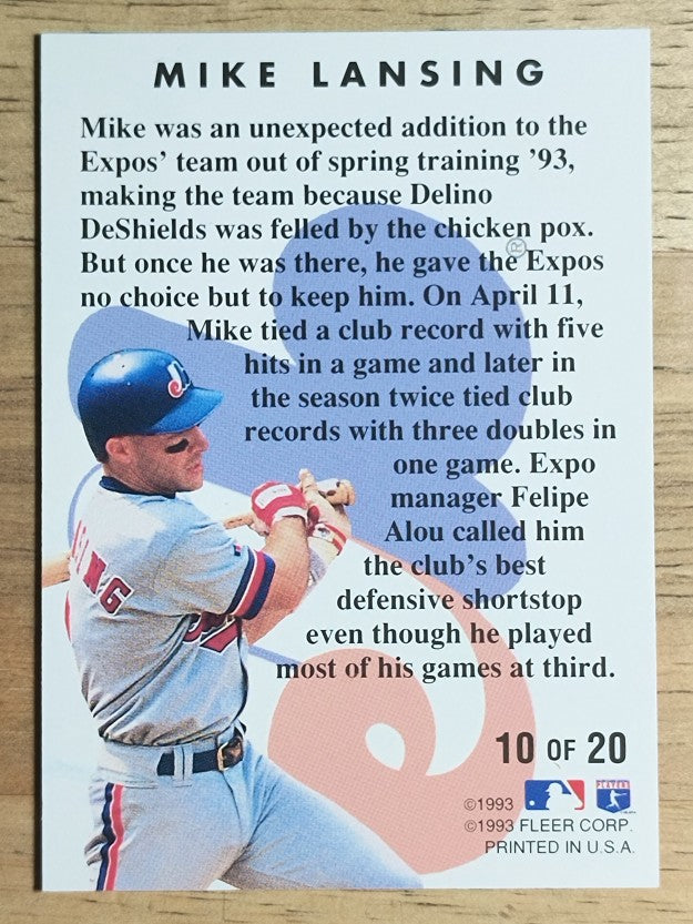 1994 Fleer Rookie Sensations #10 Mike Lansing
