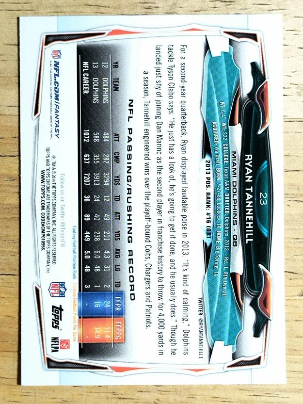 2014 Topps Chrome #23 Ryan Tannehill
