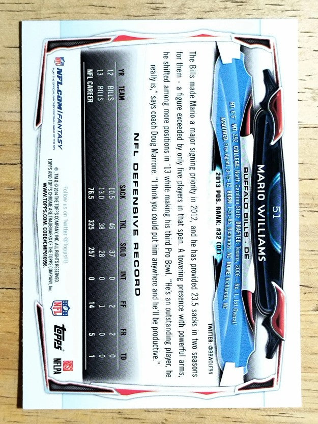 2014 Topps Chrome #51 Mario Williams
