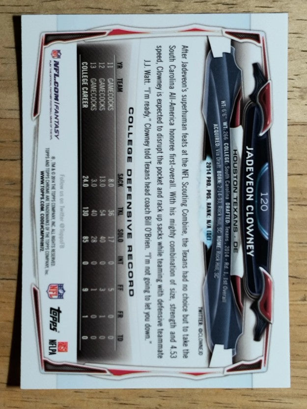 2014 Topps Chrome #120A Jadeveon Clowney RC