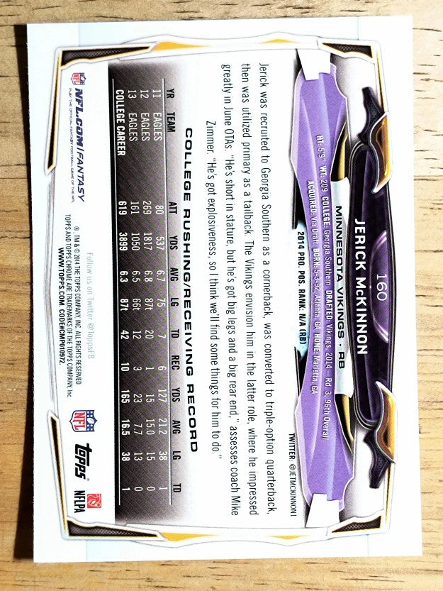 2014 Topps Chrome #160 Jerick McKinnon RC