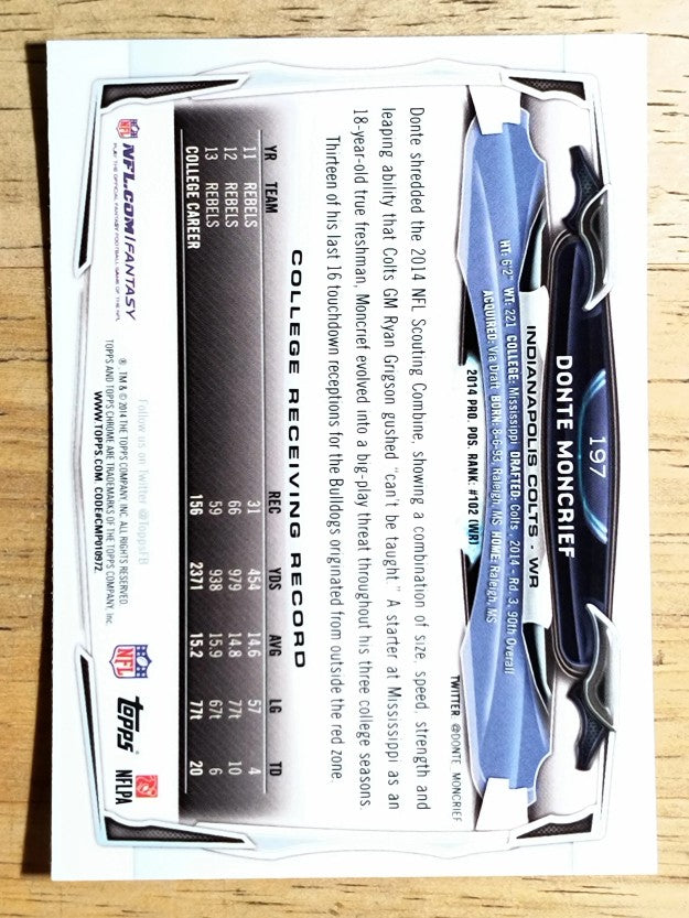 2014 Topps Chrome #197 Donte Moncrief RC