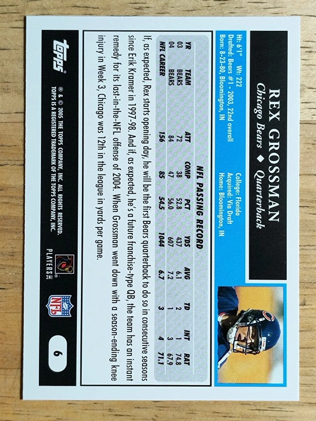 2005 Topps #6 Rex Grossman