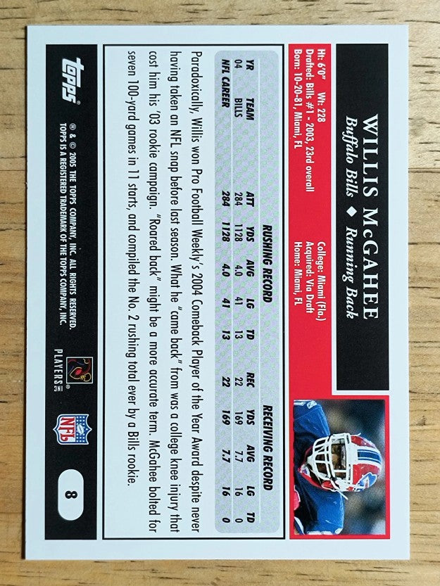 2005 Topps #8 Willis McGahee
