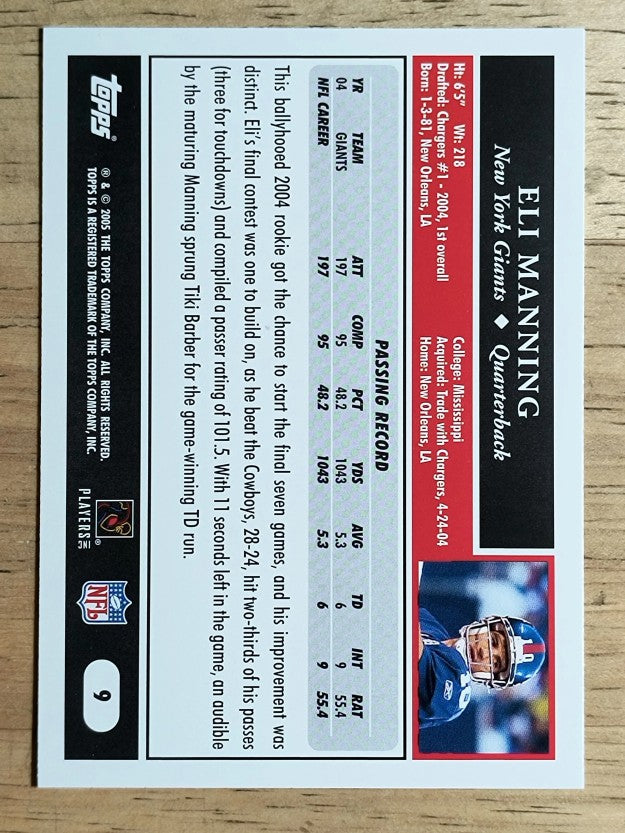 2005 Topps #9 Eli Manning