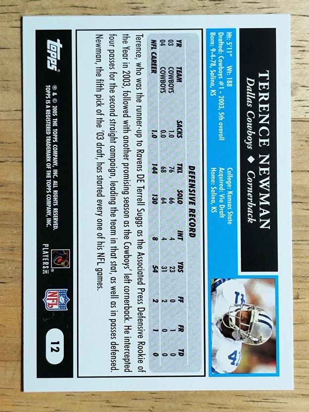 2005 Topps #12 Terence Newman