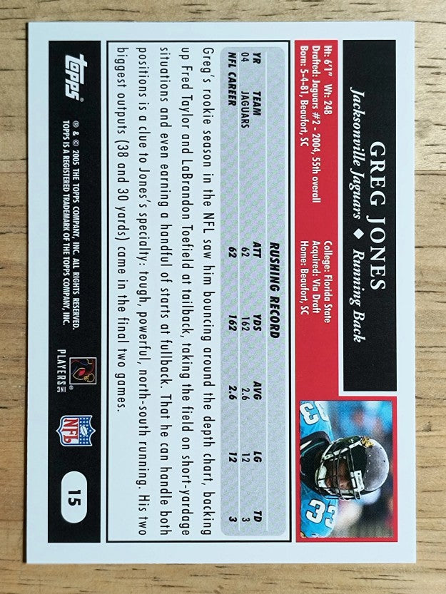 2005 Topps #15 Greg Jones