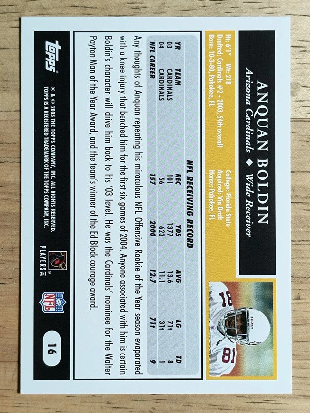 2005 Topps #16 Anquan Boldin