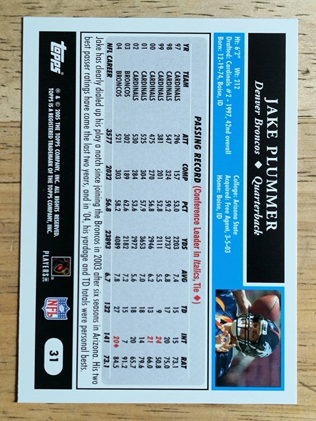 2005 Topps #31 Jake Plummer