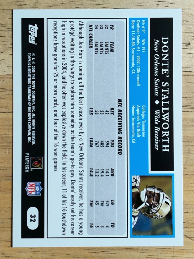 2005 Topps #32 Donte Stallworth