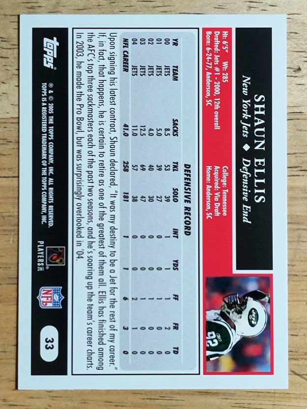 2005 Topps #33 Shaun Ellis