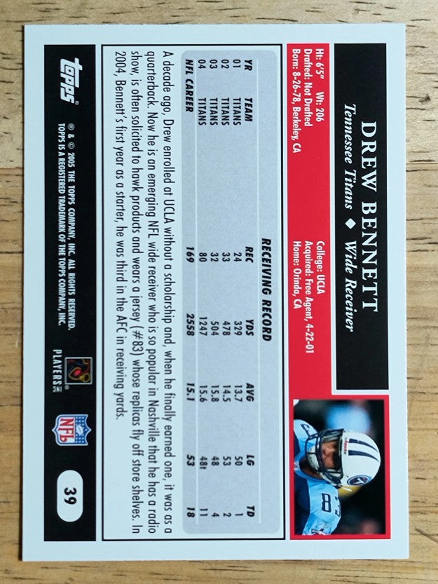 2005 Topps #39 Drew Bennett