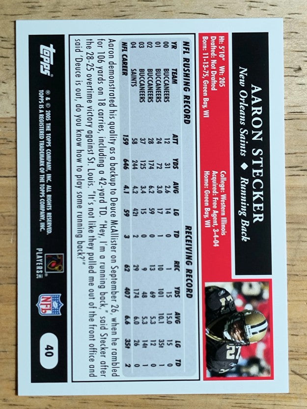 2005 Topps #40 Aaron Stecker