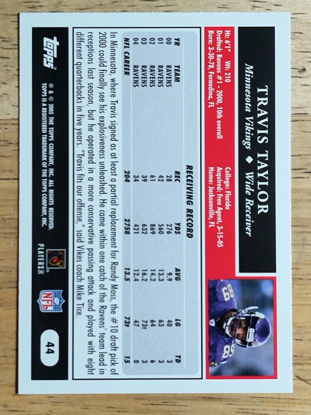 2005 Topps #44 Travis Taylor