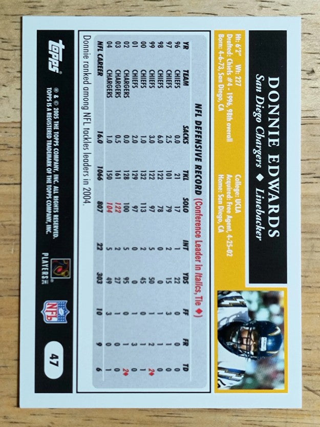 2005 Topps #47 Donnie Edwards