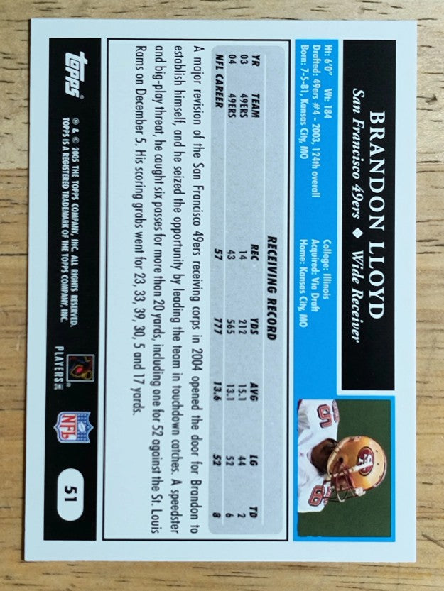 2005 Topps #51 Brandon Lloyd