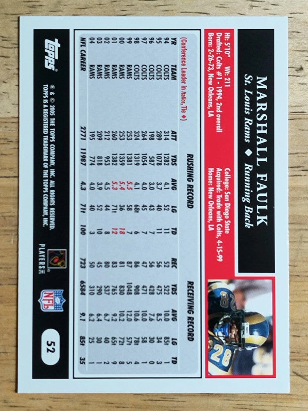 2005 Topps #52 Marshall Faulk