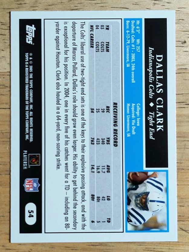 2005 Topps #54 Dallas Clark