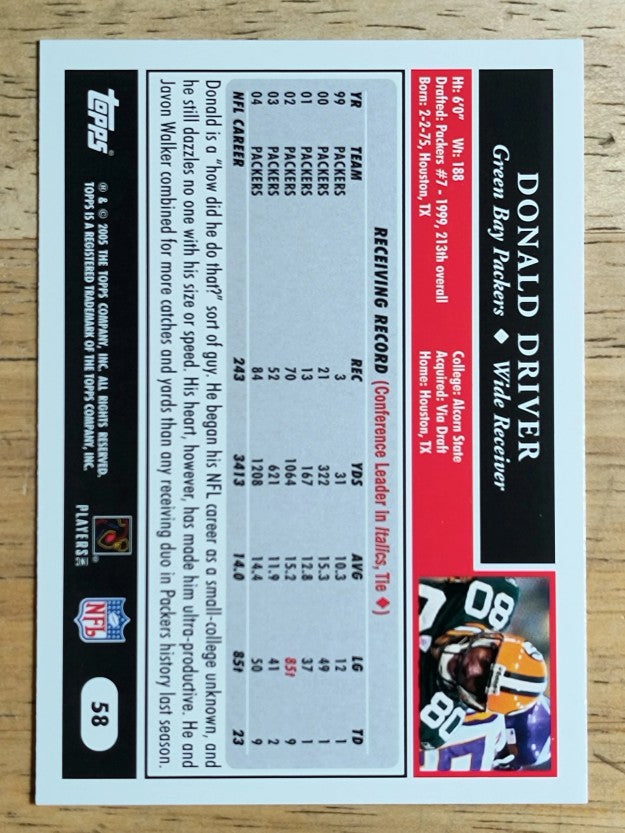 2005 Topps #58 Donald Driver