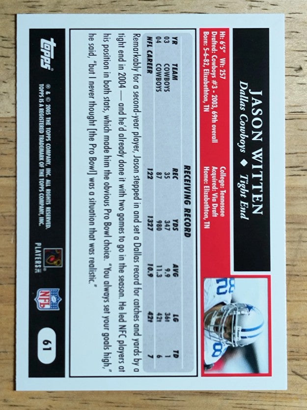 2005 Topps #61 Jason Witten