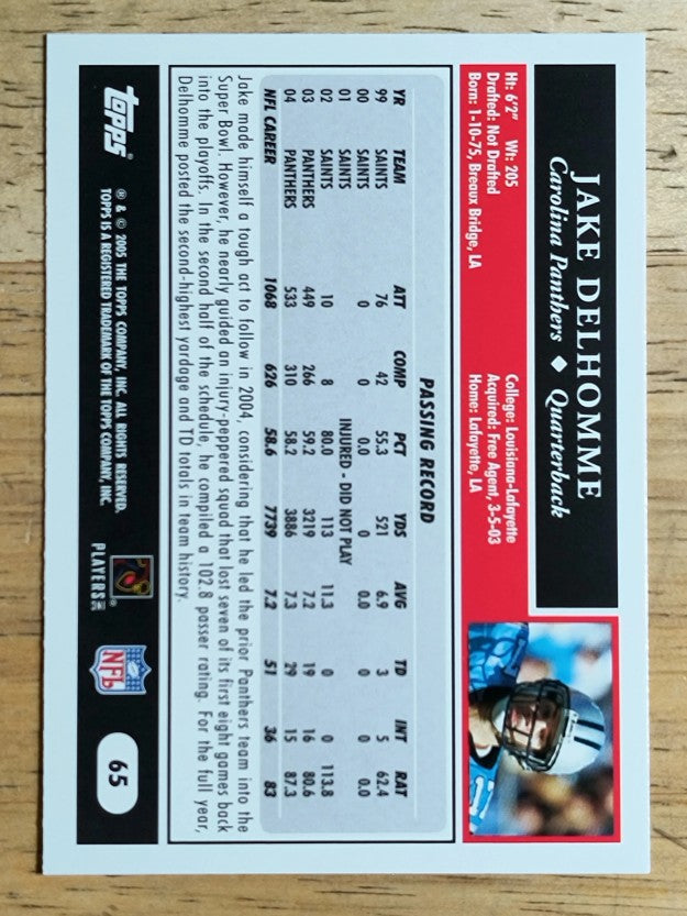 2005 Topps #65 Jake Delhomme
