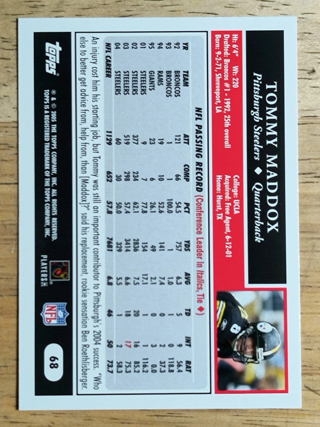 2005 Topps #68 Tommy Maddox