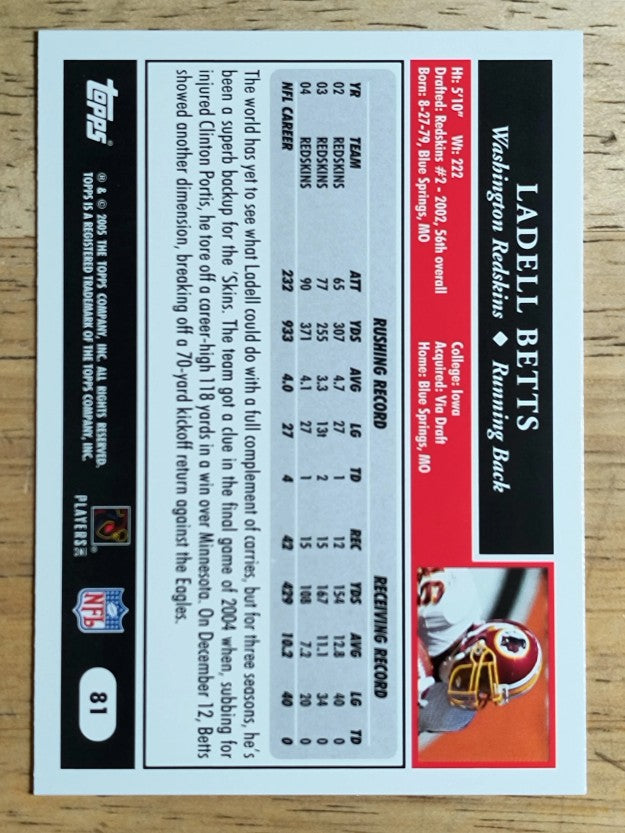 2005 Topps #81 Ladell Betts