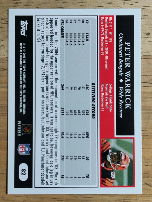 2005 Topps #82 Peter Warrick
