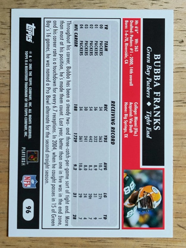 2005 Topps #96 Bubba Franks