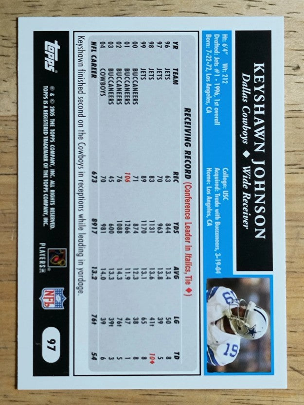 2005 Topps #97 Keyshawn Johnson