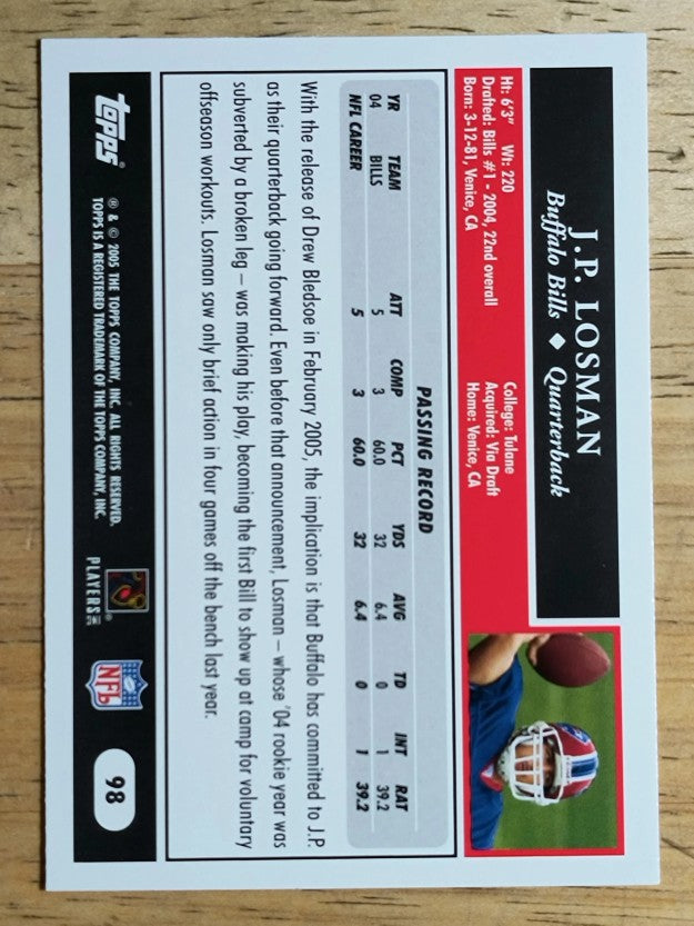 2005 Topps #98 J.P. Losman