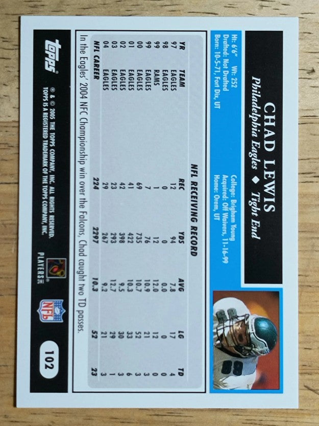 2005 Topps #102 Chad Lewis