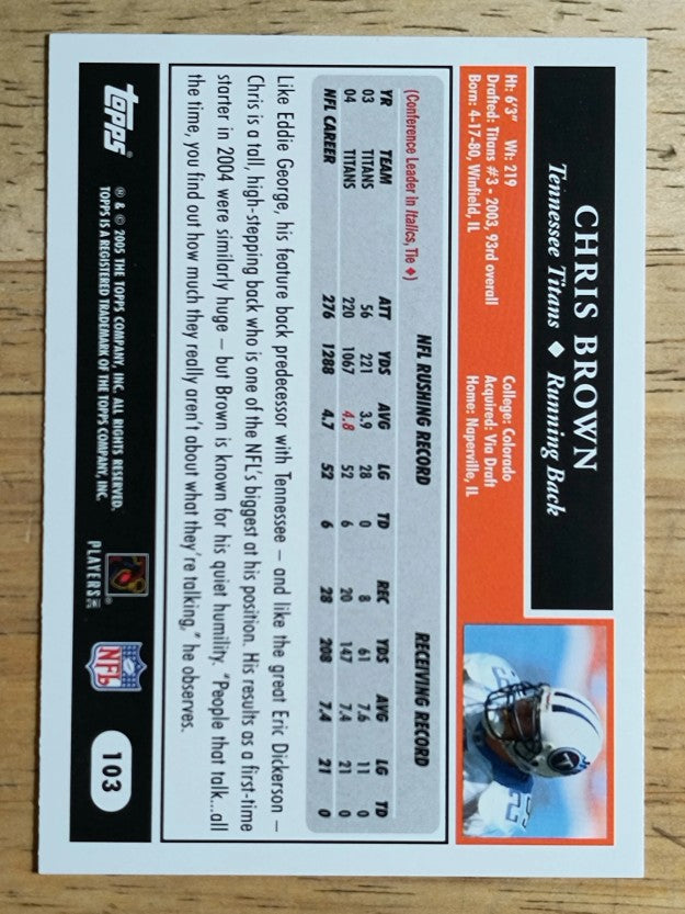 2005 Topps #103 Chris Brown