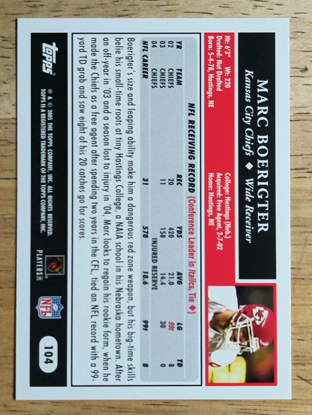 2005 Topps #104 Marc Boerigter