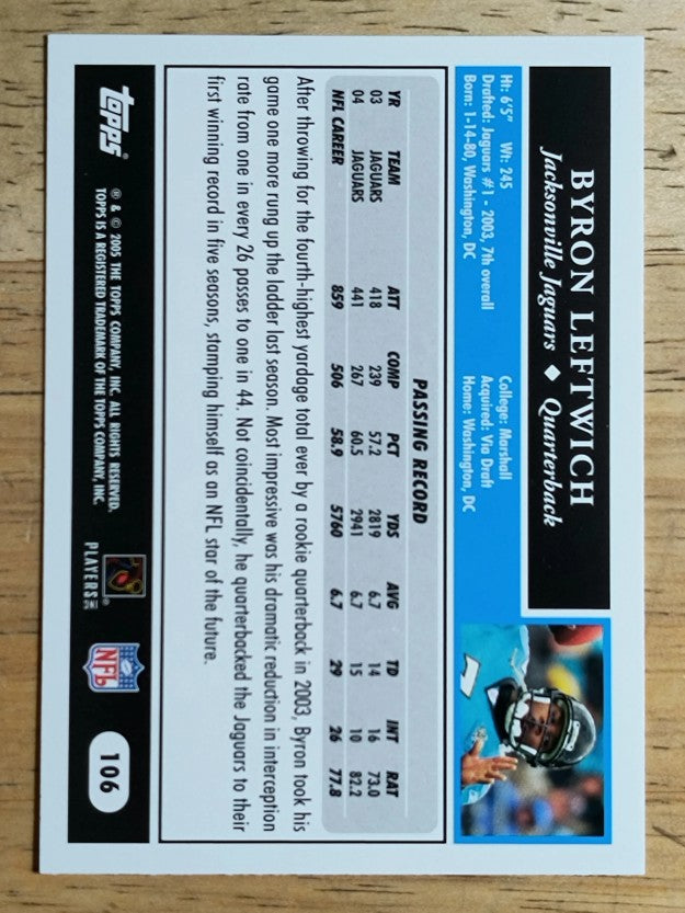 2005 Topps #106 Byron Leftwich